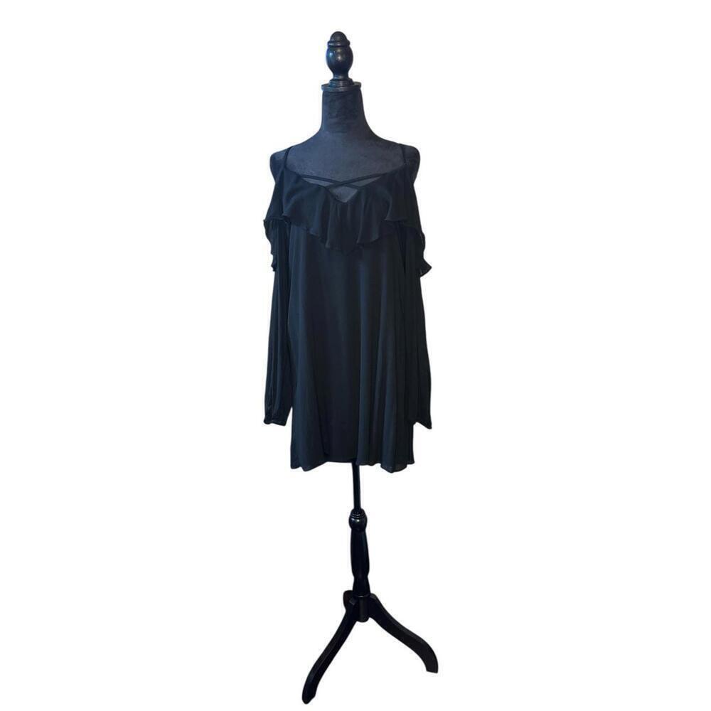 NWT DO+BE Black Cold Shoulder with Long Sleeves Dress or Tunic - Size M